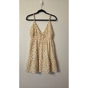 Aéropostale Cottagecore Floral Smocked Mini Dress Coquette Soft Girl Size L